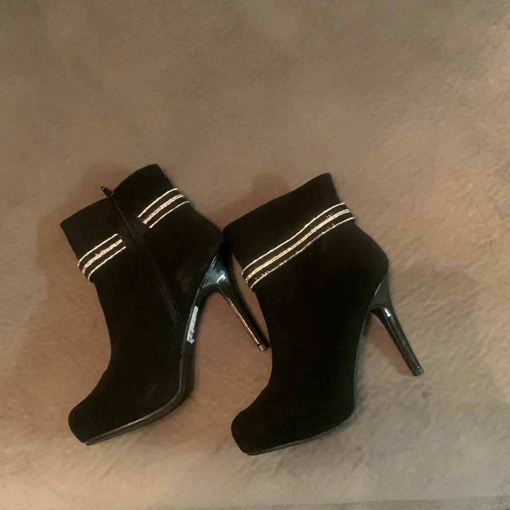 Black suede booties